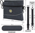 Viklluyr Dog Treat Pouch with Magnetic Closure, 2 Zip Pockets, Removable Inner Pocket, Padded Shoulder Strap, Perfect Fo