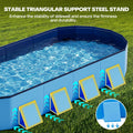 Pechfun Foldable Dog Pool, 82" Extra Large Portable Pet Bathtub with Non-Slip & Reinforced Support Boards for Indoor Outdoor Backyard Use (Blue)