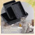 Reallnaive 30 Pcs Disposable Litter Boxes for Growing Cat, Plastic Cat Litter Trays, 3 Sizes 16.5 x 11 Inches/ 11.8 x 9.