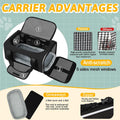 Petskd Pet Carrier 17x11x9.5 Alaska Airline Approved,Pet Travel Carrier Bag for Small Cats and Dogs, Soft Dog Carrier for 1-10 LBS Pets,Dog Cat Carrier with Safety Lock Zipper(Black)