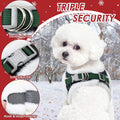 AIITLE Christmas Plush Small Dog Harness and Leash Set for Winter