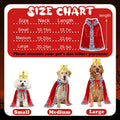 GOYOSWA Dog King Costume, Dog Halloween Costumes King Cloak Crown Set Funny King Prince Costume for Small Medium Large D