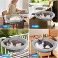 IPOW Heavy Duty Steel Frame 180° Rotating Cat Desk Bed Semi-Circular Cat Bed, Soft Faux Rabbit Fur Material, Suitable for Various Desktops-Maximum Hold Up to 40lb