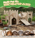 HIIMALEX Large Wooden Bunny Castle Rabbit House Indoor Small Animal