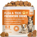 Flea and Tick Prevention for Dogs Chewables - Natural Dog Flea and Tick Treatment Chewable - Oral Flea Supplement for Dogs - Puppy Flea Support - All Breeds & Ages - 60 Soft Chews