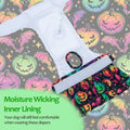 CuteBone Female Dog Diapers Halloween with Skirts 3 Pack Reusable Puppy Dresses Pants for Heat Cycle Period