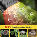 MIXJOY Dual Reptile Light Fixture, Max 160W Each Heat Lamp Fixture with Separate Switches, Fits Reptile Light/Heat Lamp/