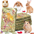 10pcs Rabbit Timothy Hay Chew Toys with Herbal Flowers for Small Pets