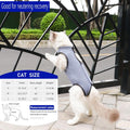 kzrfojy Cat Surgery Recovery Suit Cat Onesie for Cats After Surgery Spay Surgical Abdominal Wound Skin Diseases E-Collar Alternative Wear (Grey-Blue-L)