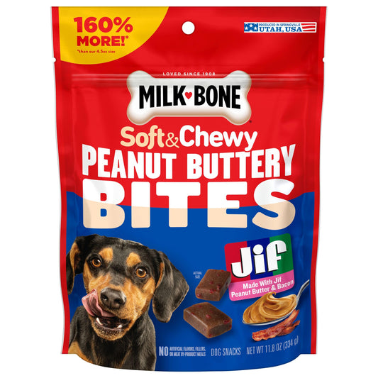 Milk-Bone Peanut Buttery Bites Soft Dog Treats with Real Peanut Butter & Bacon