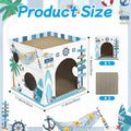 Cinrobiye Cardboard Cat House with 2 Pcs Scratching Pad，Pet Hideaway Cave Board Bed Playhouse Condo Box Decor Small Animals Scratcher Bed for Indoor Cats Kittens Rabbits Bunny