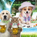Talltalk 40 Pcs Summer Hawaiian Dog Bow Ties Luau Collar Bows for Dogs Tropical Fruit Puppy Bowties with Plastic Buckle Adjustable Grooming Collar Accessories for Small Medium Cat Pet Holiday Costume