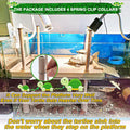 Large Turtle Floating Basking Platform with Feeding Area, Turtle Floating Docks Reptile Climbing Pier and Basking Platfo