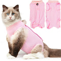 Hpetppy Cat Recovery Suit for Spay Abdominal Wounds, Kitten Onesie Bodysuit for Cats After Surgery, Cat Surgery Recovery Suit Female Cone of Shame Alternative for Cats Anti Licking (Pink,M)