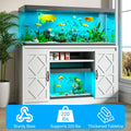 kepptory 75-120 Gallon Fish Tank Stand with Diamond Doors & Power Outlet