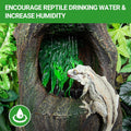 REPTI ZOO Reptile Waterfall Drinking Fountain with Food Dish, 1000ML Large Reptile Terrarium Water Dispenser for Bearded