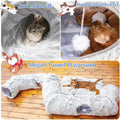 XxingSheep 4 Cave Shuttled XL Cat Tunnel Bed for Indoor Cats Peekaboo Toy Donut with Warm Mat