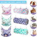 Sweetude 6 Pcs Rat Hammock Set Ferret Hanging Tunnel 3 Tier Guinea Pig Hammocks Hideout Soft Chinchilla Bed for Cage Acc