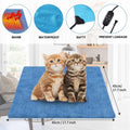 Pet Heating Pad for Cats Dogs Kitten, 17.7x17.7 Electric Heated Cat Mat Bed Warmer with Auto-Power Off,Chew Resistant,Te