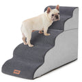 ZOMISIA Dog Stairs Ramp for High Beds Up to 25" - 5 Step Pet Stairs for Small to Large Dogs, 35D Foam Dog Steps for Couch with Non-Slip Bottom Grey