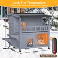 Wooden Heated Cat House for Outside for Stray Feral Cats