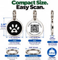 Easy Scan QR Code Pet ID Tag for Dogs & Cats