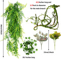 Reptile Plants, Terrarium Hanging Plant Vines Artificial Leaves Reptile Hide, Leopard Gecko Tank Accessories, Terrarium 
