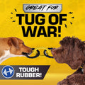 Tonka 3-Ring Tug Outdoor Dog Toy, 10.5 Inch Ring Dog Tug Toy for Medium and Large Breeds, Black/Yellow
