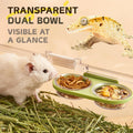 Magnetic Reptile Feeding Ledge with 2 Pack Plastic Bowls Food Feeder Water Dish for Crested Gecko Dwarf Hamster (Gray(Pa