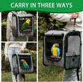 GRLEAYIE Bird Carrier Bag Bird Travel Cage with Stand, Lightweight Backpack for Parrot, Large Portable Bird Travel Bag, Pet Transparent Breathable Travel Cage