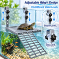 Turtle Basking Platform with Ramp & Food Tray, Adjustable Height