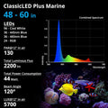 NICREW ClassicLED Marine Saltwater Aquarium Light, 48W for 48–60 inch Tanks