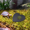 Reptile Basking Platform, 7.9 × 7.9 inch Tortoise Rock Plate, Heart Shape Natural Rock Reptile Food Dish, Turtle Feeding