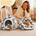 Rabbit Hideout Guinea Pig Hideout Bed Bunny Bed for Rabbit Guinea Pig Hiding Hut Small Animals Washable Winter Sleeping 