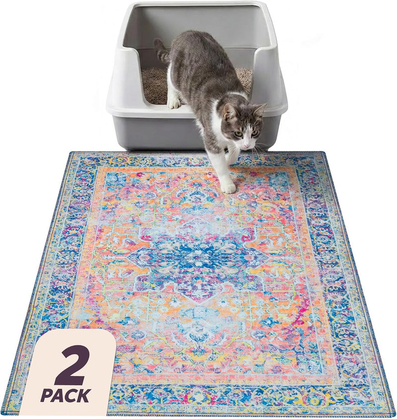 Lovewag Cat Litter Mat, Litter Box Mat, Marmalade Sunshine, 36x48, 2 Pack