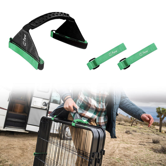 FXW Easy-Carry Straps, Fit 8-Panel of All Heights Dog Playpen, Designed for RV Trips, Green│Patent Pending