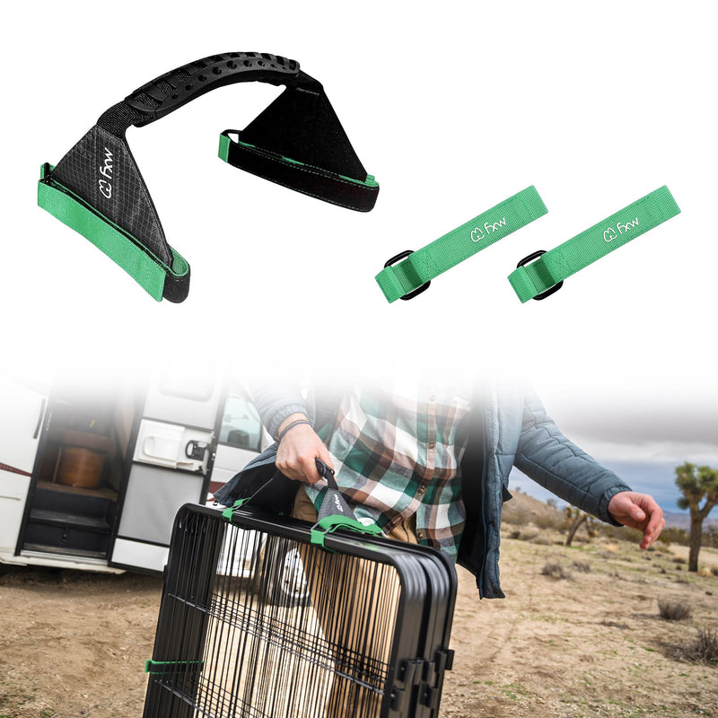 FXW Easy-Carry Straps, Fit 8-Panel of All Heights Dog Playpen, Designed for RV Trips, Green│Patent Pending