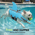 SUNFURA Dog Life Jacket Shark Life Vest for Dogs, Adjustable Swmming Vest with High Buoyancy, Safety Lifesaver with Rescue Handle for French Bulldog Small Medium Breeds, Blue S