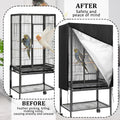 CebraBounze Bird Cage Cover 35"x25"x47" Heavy Duty Waterproof Bird cage Covers for Night, Zipper Panel Blackout Birdcage, Good Night Enclosure for Parakeet, Parrot, Cockatiel and More Finches