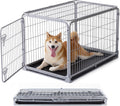 ZOMISIA Collapsible Dog Crate for Medium Dogs - 36 inch Escape Proof Metal Dog Kennel with Double Door, Easy Assembly Fo