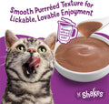 Purina Friskies Pureed Cat Food Topper, Lil’ Shakes With Tantalizing Tuna Lickable Cat Treats - (Pack of 16) 1.55 oz. Pouches