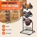 VEVOR Freestanding Saddle Stand, 30 x 30 x 68.5 in, 3 Tiers Saddle Rack, Heavy Duty Saddle Blanket Holder with Removable