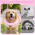 EMUST Inflatable Dog Donut Collar with Protective Shield, Soft Pet Recovery E-Collar for Dogs After Surgery, Adjustable 
