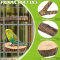 CZWESTC 8 PCS Bird Perch Set for Cage - Natural Apple Wood Platforms & Hardwood Branches for Parakeets, Budgies, Cockatiels - Small Bird Habitat Gym, Climbing Stand & Safe Chew Toys