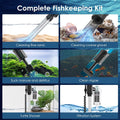 AKKEE Aquarium Vacuum Gravel Cleaner Handle Control, 8 in 1 Multifunctional 36W Electric Fish Tank Cleaner Vacuum for Au