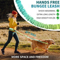 Hands Free Dog Leash with Removable Zipper Pouch, Dual Padded Handles and Durable Bungee for Walking, Jogging and Running-Your Dog (Large, 35-140 lbs-Cyan