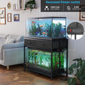 VOWNER 40 Gallon Aquarium Stand with Power Outlet & Cabinet Storage, Black