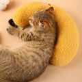 Little Pillow for Cats Puppies Ultra Soft Fluffy Pet Calming Toy Half Donut Cuddler for Joint Relief Sleeping Improve Ma