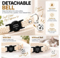 Cat Collar Breakaway with Bell, Double-Layer Ultra Soft Velvet Kitten Collar for Small Cats & Petite Dogs, Friction-Free Anti-Hair Loss Design, Adjustable 7.87"-11.78", Brown & White Options