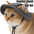 Corduroy Dog Sun Hat with Ear Holes, Adjustable Strap Pet Cap for Small Medium Dogs, Breathable UV Protection, Multiple